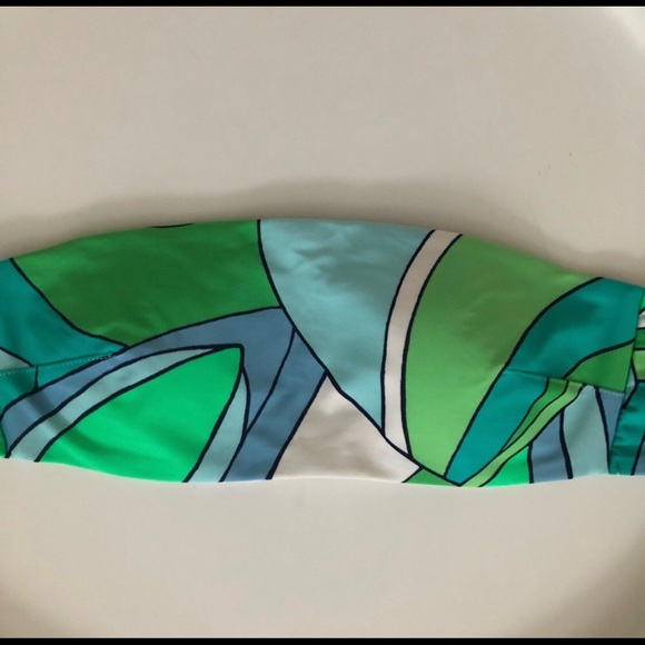 Aerie swirly blue green bandeau swimsuit top - Picture 2 of 4